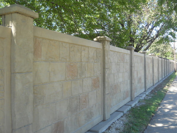 concrete wall fence designs